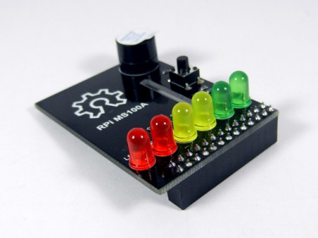 Raspberry Piアドオンボード LED x6/ボタン/ブザー
